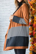 Load image into Gallery viewer, Striped Open Front Long Sleeve Cover Up
