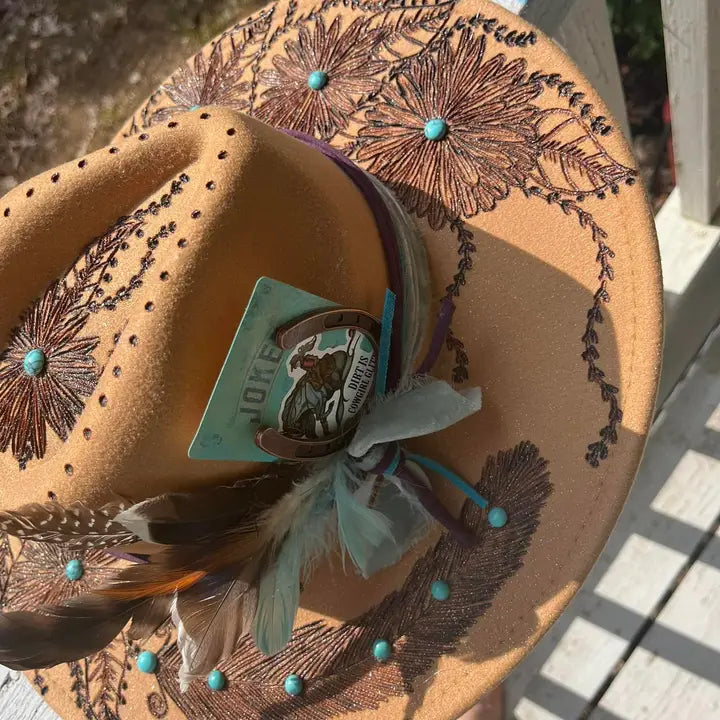 Cowgirl Glitter Burnt Rancher Hat