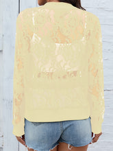 Load image into Gallery viewer, Sheer Lace Zip Up Long Sleeve Jacket
