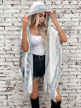 Load image into Gallery viewer, Fringe Half Sleeve Hooded Poncho
