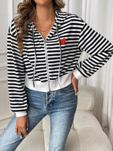 Load image into Gallery viewer, Striped Zip Up Long Sleeve Jacket
