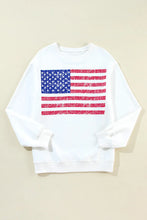 Load image into Gallery viewer, US Flag Round Neck Long Sleeve Sweatshirt
