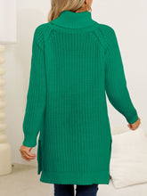 Load image into Gallery viewer, Slit Turtleneck Long Sleeve Sweater
