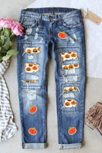 Load image into Gallery viewer, Distressed Pumpkin Jeans with Pockets
