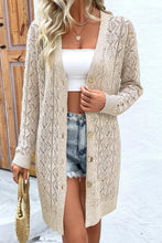 Load image into Gallery viewer, Openwork Button Down Long Sleeve Cardigan
