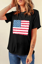 Load image into Gallery viewer, US Flag Round Neck Short Sleeve T-Shirt
