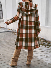 Load image into Gallery viewer, Plaid Long Sleeve Hooded Coat
