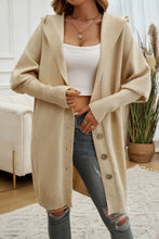 Load image into Gallery viewer, Button Up Long Sleeve Hooded Cardigan
