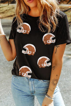 Load image into Gallery viewer, Sequin Round Neck Short Sleeve T-Shirt
