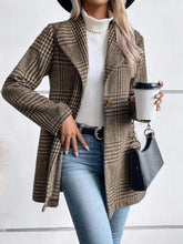 Load image into Gallery viewer, Plaid Collared Neck Long Sleeve Jacket
