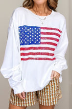 Load image into Gallery viewer, US Flag Round Neck Long Sleeve Sweatshirt
