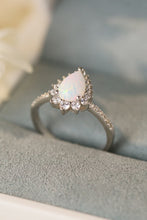 Load image into Gallery viewer, Platinum-Plated Opal Pear Shape Ring
