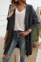 Load image into Gallery viewer, Button Up Long Sleeve Hooded Cardigan
