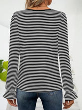 Load image into Gallery viewer, Striped Square Neck Flounce Sleeve Top
