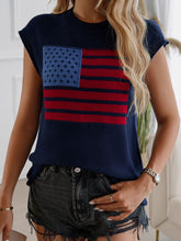 Load image into Gallery viewer, Devine US Flag Round Neck Sweater Vest
