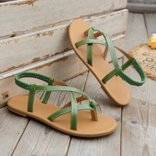 Load image into Gallery viewer, PU Leather Crisscross Flat Sandals
