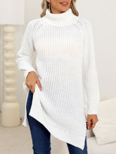 Load image into Gallery viewer, Slit Turtleneck Long Sleeve Sweater
