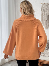 Load image into Gallery viewer, Cable-Knit Turtleneck Long Sleeve Sweater
