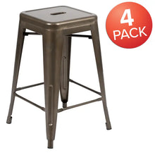 Load image into Gallery viewer, 4 Pack 24&quot; High Metal Indoor Counter Stool
