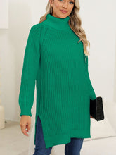 Load image into Gallery viewer, Slit Turtleneck Long Sleeve Sweater
