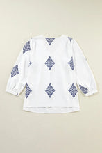 Load image into Gallery viewer, Printed V-Neck Three-Quarter Sleeve Blouse
