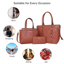 Load image into Gallery viewer, Montana West 3pcs Purses and Handbags for Women Top-handle Large Tote Bag Trendy Crossbody Cell Phone Purse with Coin Wallet
