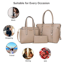 Load image into Gallery viewer, Montana West 3pcs Purses and Handbags for Women Top-handle Large Tote Bag Trendy Crossbody Cell Phone Purse with Coin Wallet
