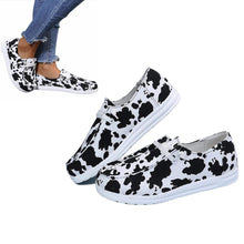 Load image into Gallery viewer, Cow Print or Leporad print Shoes New Canvas Sneakers for Women
