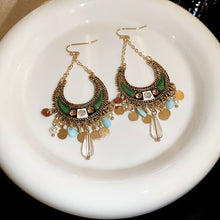 Load image into Gallery viewer, Rhinestone Resin Alloy Dangle Earrings
