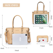 Load image into Gallery viewer, Montana West 3pcs Purses and Handbags for Women Top-handle Large Tote Bag Trendy Crossbody Cell Phone Purse with Coin Wallet
