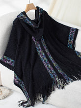 Load image into Gallery viewer, Fringe Half Sleeve Hooded Poncho
