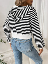 Load image into Gallery viewer, Striped Zip Up Long Sleeve Jacket
