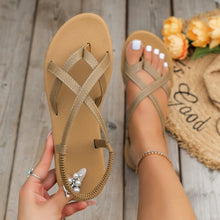 Load image into Gallery viewer, PU Leather Crisscross Flat Sandals
