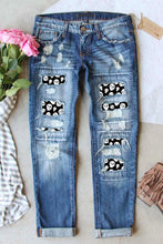 Load image into Gallery viewer, Distressed Skeleton Pattern Jeans with Pockets
