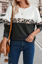 Load image into Gallery viewer, Leopard Round Neck Long Sleeve Top
