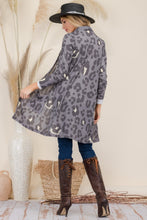 Load image into Gallery viewer, Celeste Full Size Leopard Open Front Contrast Cardigan
