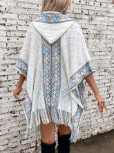 Load image into Gallery viewer, Fringe Half Sleeve Hooded Poncho
