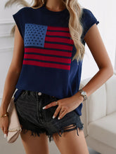 Load image into Gallery viewer, Devine US Flag Round Neck Sweater Vest
