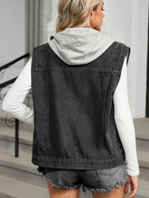 Load image into Gallery viewer, Pocketed Button Up Sleeveless Denim Jacket
