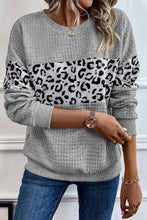 Load image into Gallery viewer, Leopard Round Neck Long Sleeve Sweatshirt
