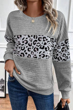 Load image into Gallery viewer, Leopard Round Neck Long Sleeve Sweatshirt
