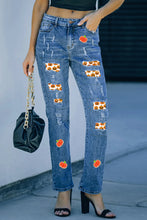 Load image into Gallery viewer, Distressed Pumpkin Jeans with Pockets
