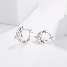 Load image into Gallery viewer, 925 Sterling Silver Zircon Dolphin Earrings
