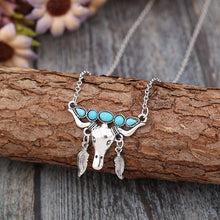 Load image into Gallery viewer, Turquoise Steer Necklace
