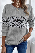 Load image into Gallery viewer, Leopard Round Neck Long Sleeve Sweatshirt
