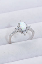 Load image into Gallery viewer, Platinum-Plated Opal and Zircon Ring
