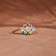 Load image into Gallery viewer, 925 Sterling Silver Inlaid Zircon Lotus Shape Ring
