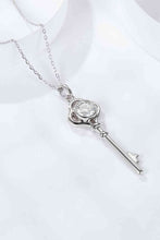 Load image into Gallery viewer, 925 Sterling Silver 1 Carat Moissanite Key Pendant Necklace
