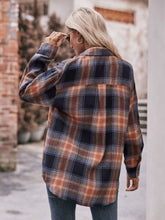 Load image into Gallery viewer, Plaid Dropped Shoulder Longline Shirt
