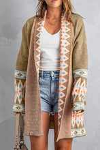 Load image into Gallery viewer, Geometric Open Front Long Sleeve Cardigan
